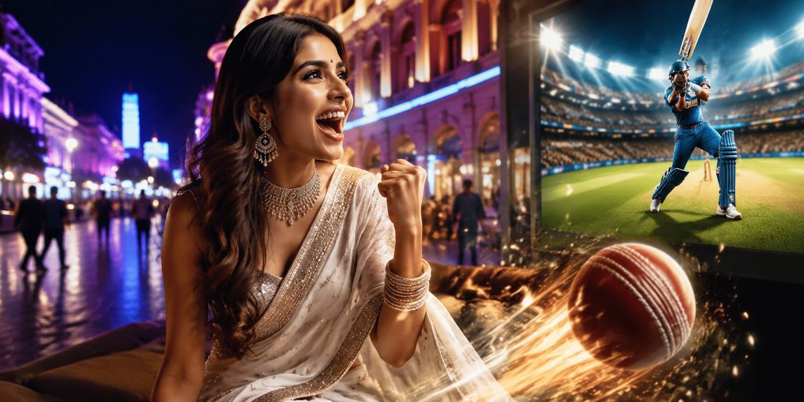 Festive IPL Night Match with fireworks